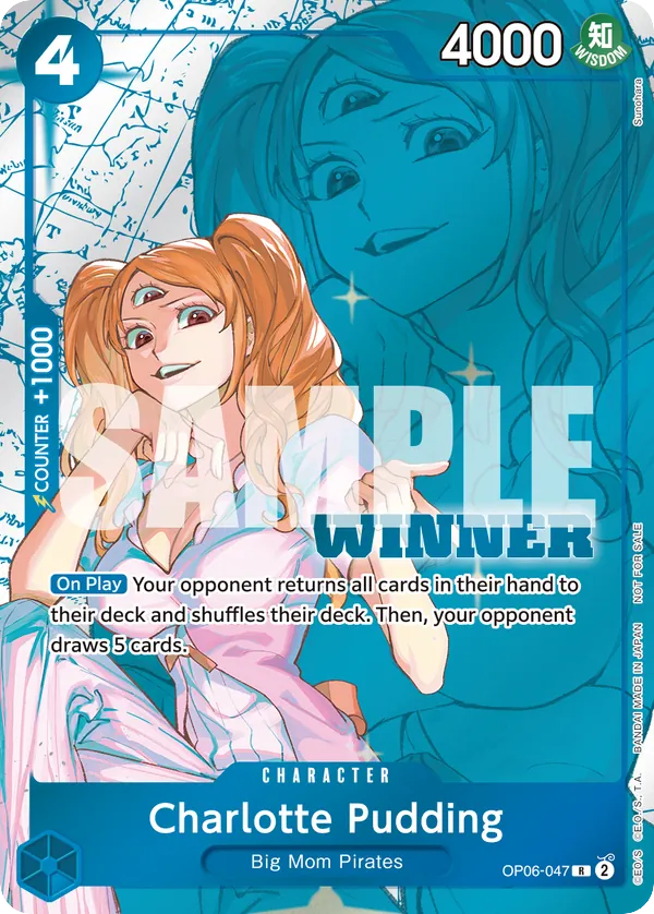 Charlotte Pudding OP06-047 Winner Stamp card, Wings of the Captain