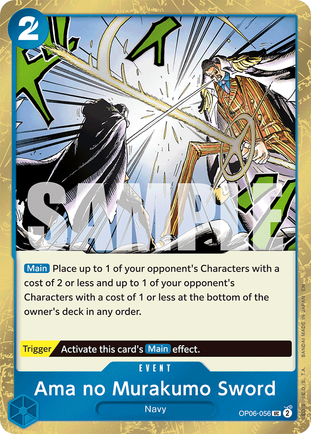 Ama no Murakumo Sword OP06-056 Jolly Roger Foil Reprint card, Wings of the Captain