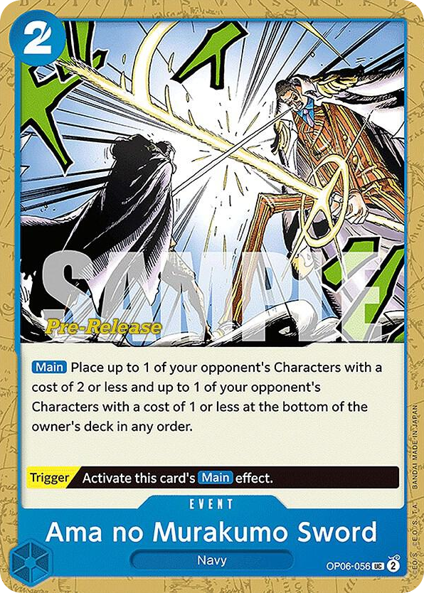 Ama no Murakumo Sword OP06-056 Pre-Release Stamp card, Wings of the Captain