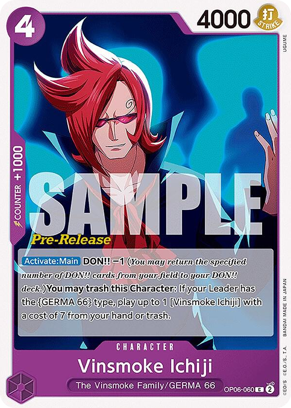 Vinsmoke Ichiji OP06-060 Pre-Release Stamp card, Wings of the Captain