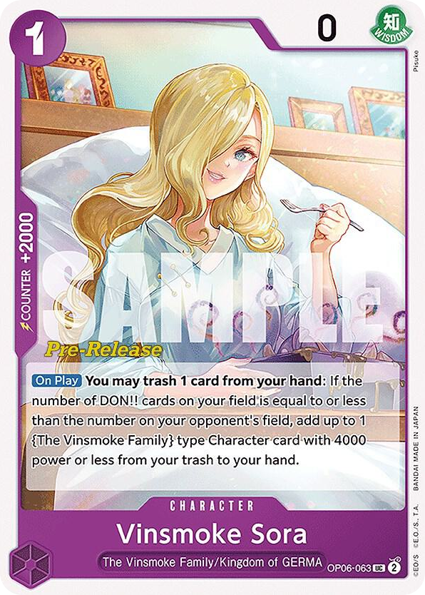 Vinsmoke Sora OP06-063 Pre-Release Stamp card, Wings of the Captain