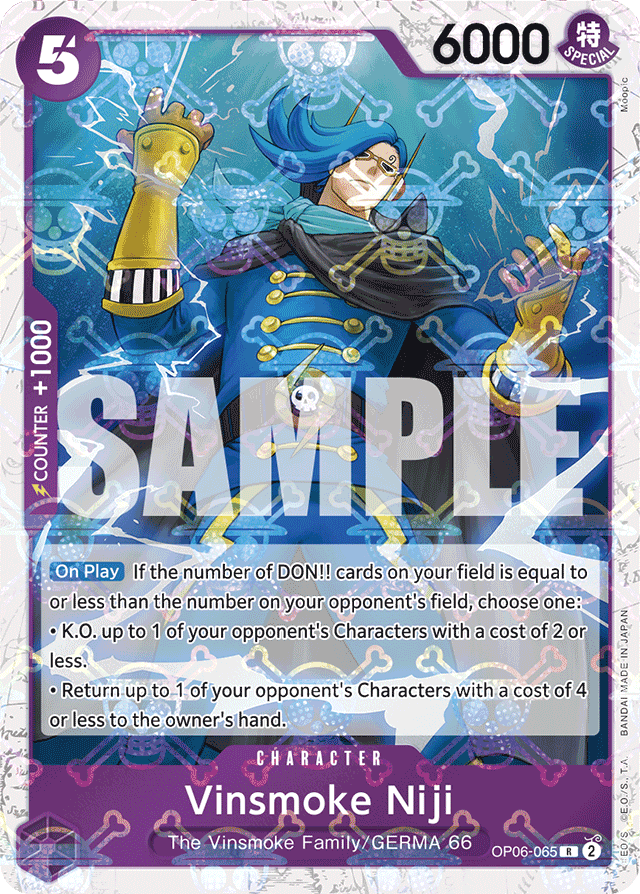 Vinsmoke Niji OP06-065 Jolly Roger Foil card, Wings of the Captain
