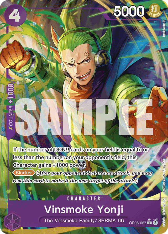 Vinsmoke Yonji OP06-067 Premium Alt Art card, Wings of the Captain