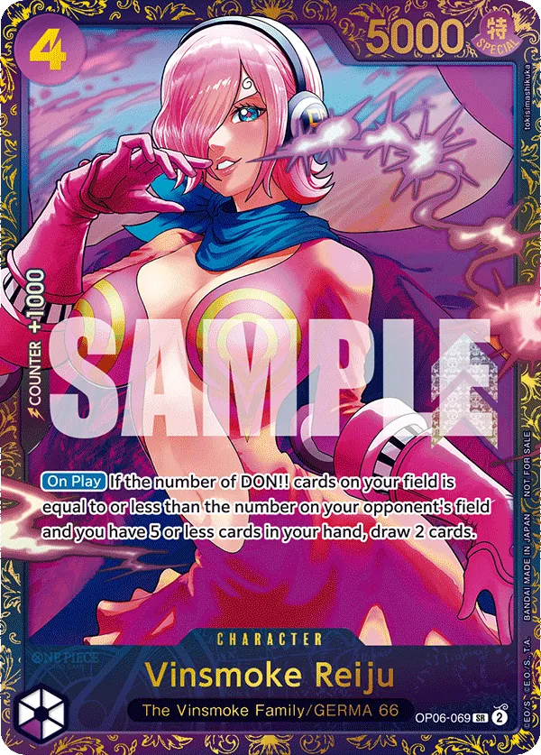 Vinsmoke Reiju OP06-069 Treasure Cup Alt Art card, Wings of the Captain