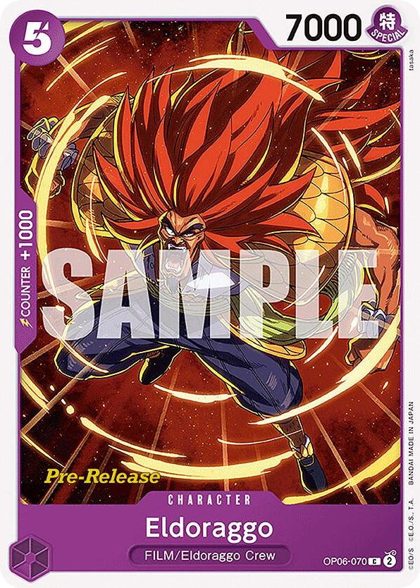 Eldoraggo OP06-070 Pre-Release Stamp card, Wings of the Captain