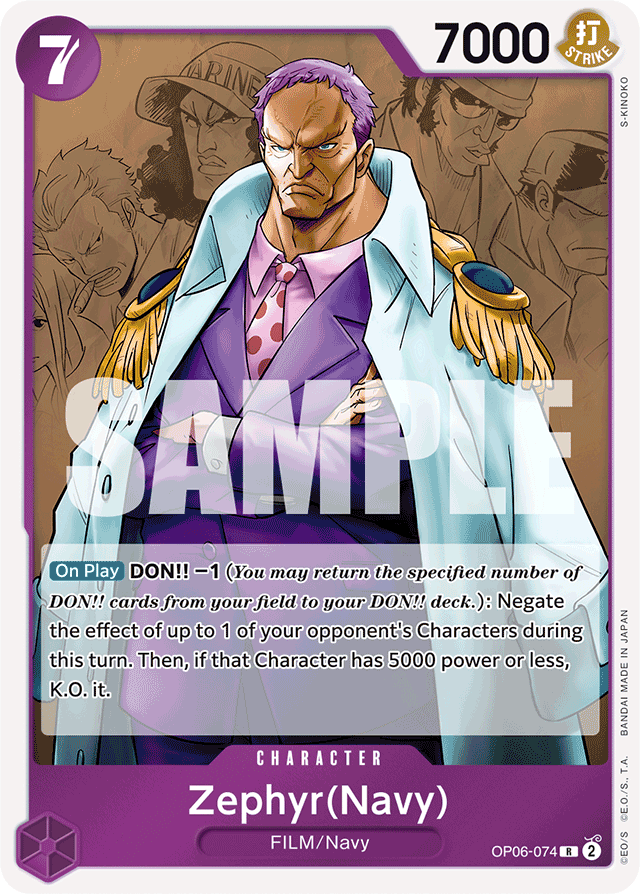 Zephyr (Navy) OP06-074 card, Wings of the Captain