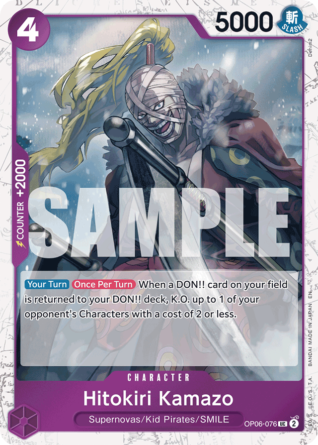Hitokiri Kamazo OP06-076 Jolly Roger Foil card, Wings of the Captain