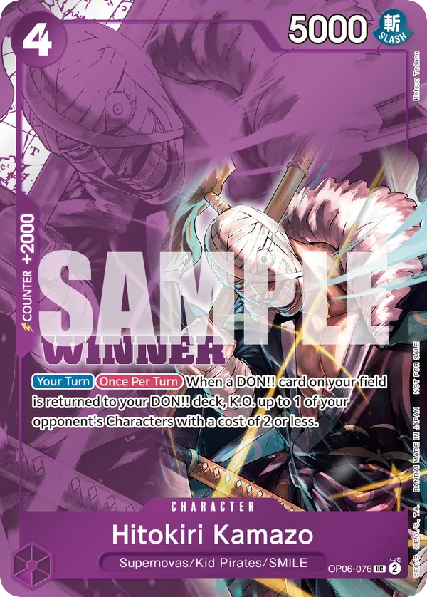 Hitokiri Kamazo OP06-076 Winner Stamp card, Wings of the Captain
