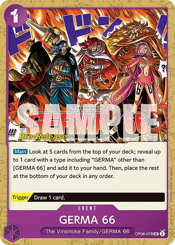 GERMA 66 OP06-078 Pre-Release Stamp card, Wings of the Captain
