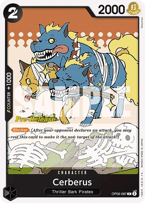 Cerberus OP06-087 Pre-Release Stamp card, Wings of the Captain