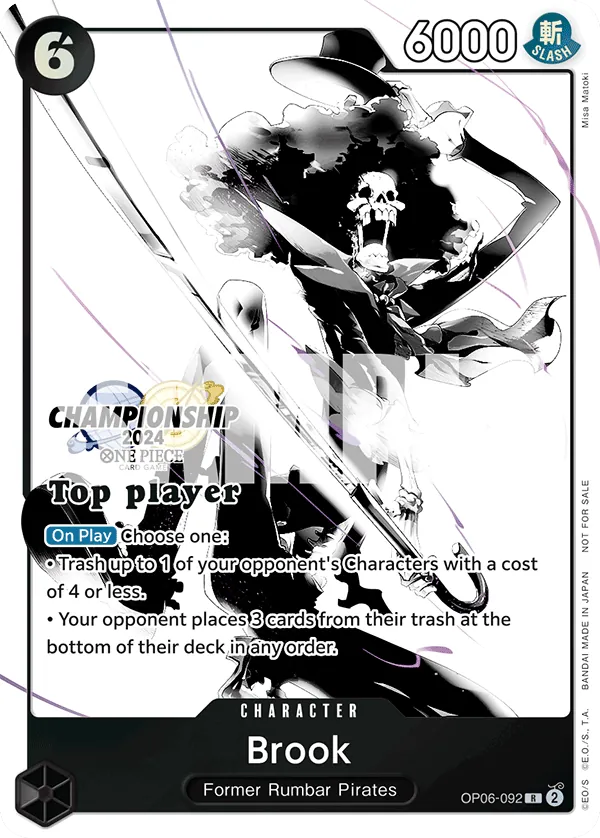 Brook OP06-092 Top Player Stamp Vol. 2 card, Wings of the Captain