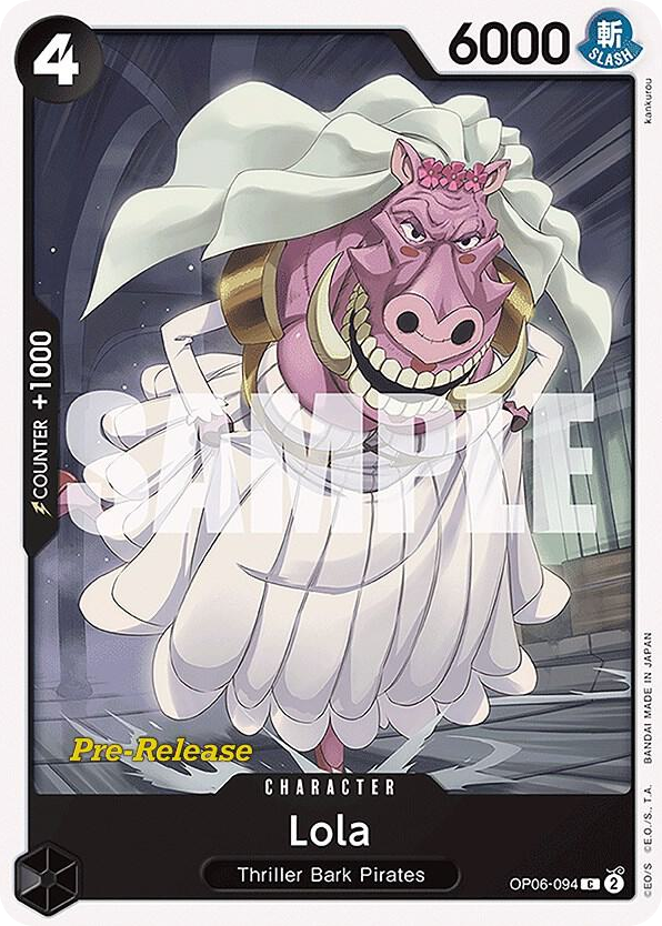 Lola OP06-094 Pre-Release Stamp card, Wings of the Captain