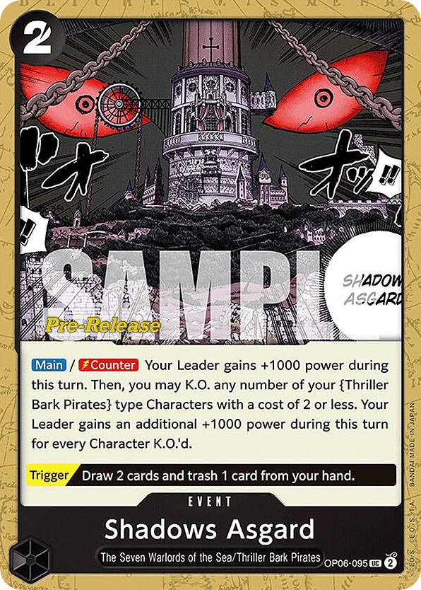 Shadows Asgard OP06-095 Pre-Release Stamp card, Wings of the Captain
