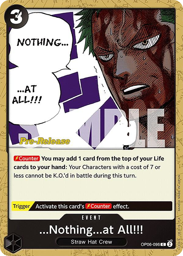 ...Nothing...at All!!! OP06-096 Pre-Release Stamp card, Wings of the Captain