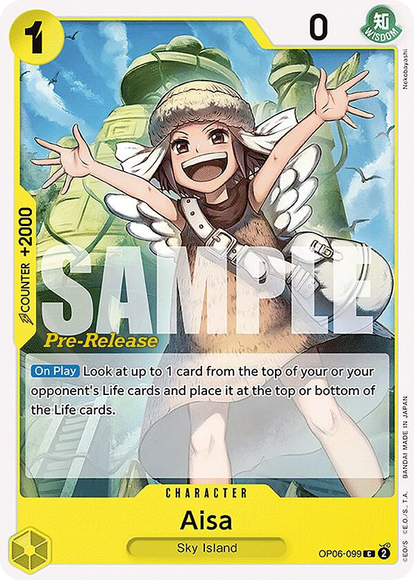 Aisa OP06-099 Pre-Release Stamp card, Wings of the Captain