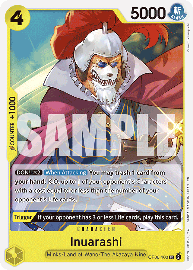 Inuarashi OP06-100 Reprint card, Wings of the Captain