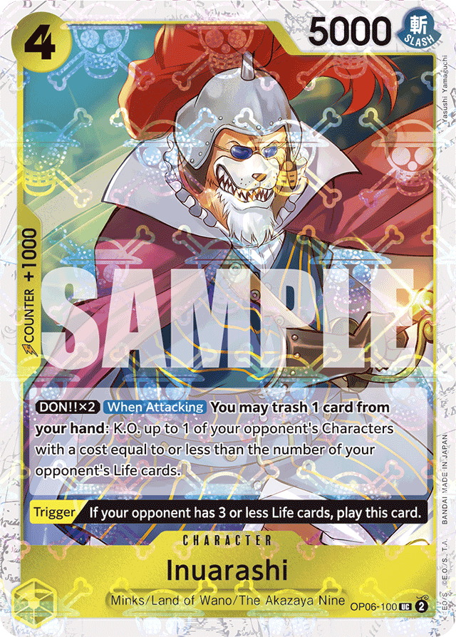 Inuarashi OP06-100 Jolly Roger Foil card, Wings of the Captain