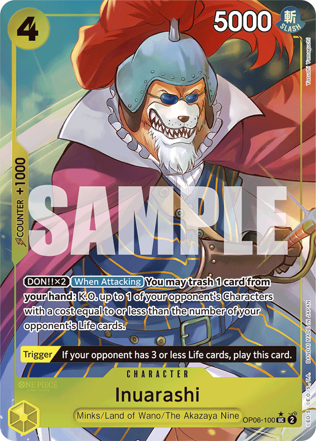 Inuarashi OP06-100 Full Art card, Wings of the Captain
