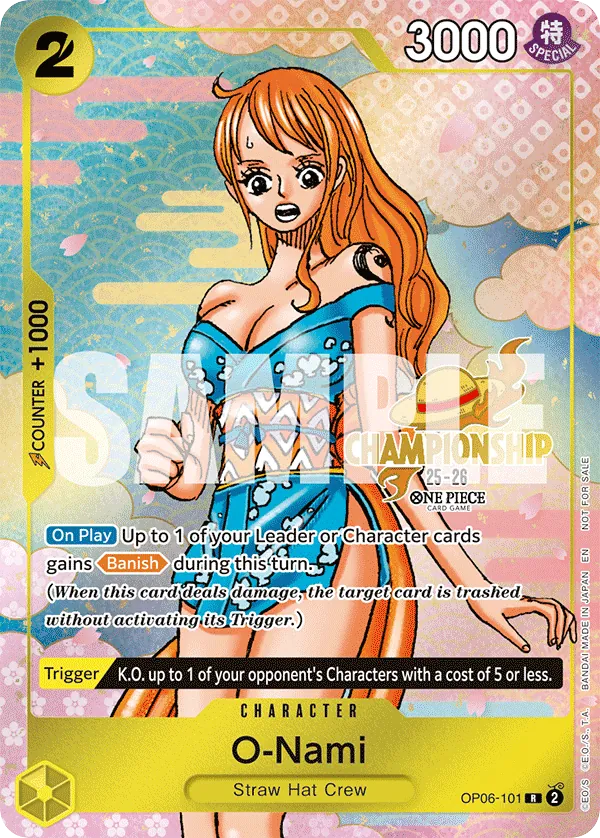 O-Nami OP06-101 Championship Stamp card, Wings of the Captain