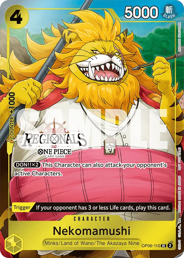 Nekomamushi OP06-110 Regional Participant Stamp card, Wings of the Captain