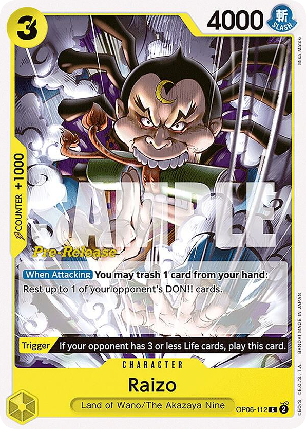 Raizo OP06-112 Pre-Release Stamp card, Wings of the Captain