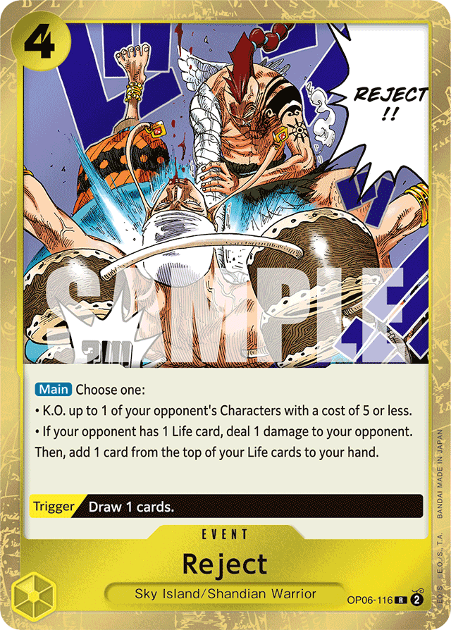 Reject OP06-116 card, Wings of the Captain