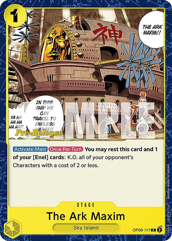 The Ark Maxim OP06-117 Pre-Release Stamp card, Wings of the Captain