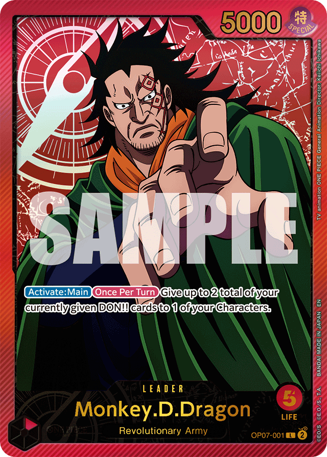 Monkey.D.Dragon OP07-001 SP Alt Art card, 500 Years In The Future