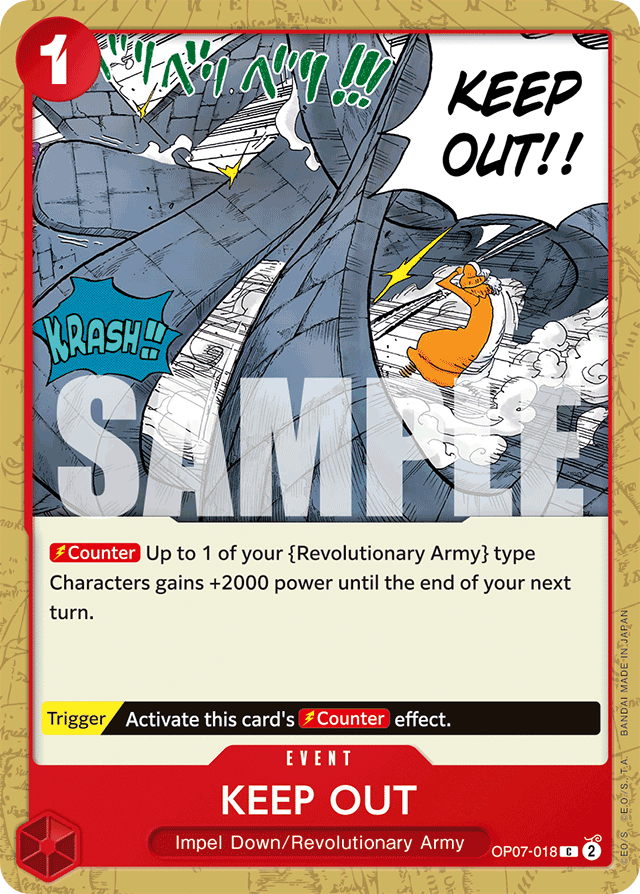 KEEP OUT OP07-018 card, 500 Years In The Future