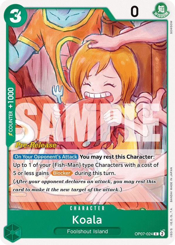Koala OP07-024 Pre-Release Stamp card, 500 Years In The Future