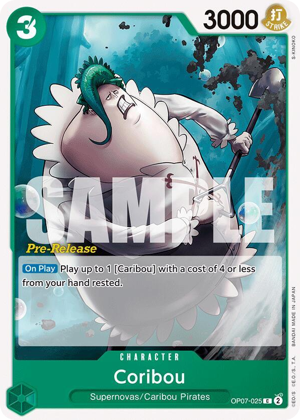 Coribou OP07-025 Pre-Release Stamp card, 500 Years In The Future