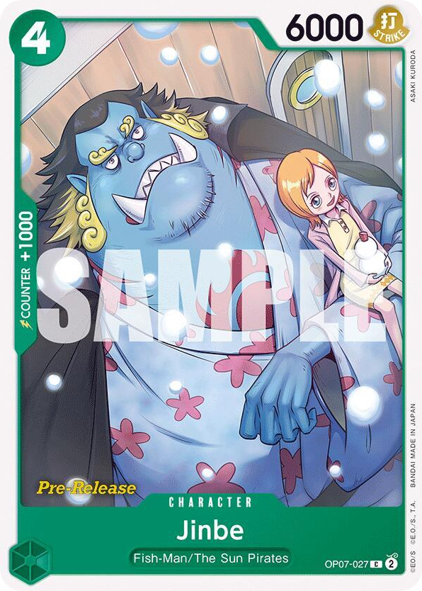Jinbe OP07-027 Pre-Release Stamp card, 500 Years In The Future