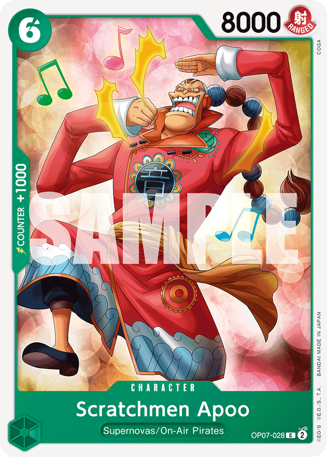 Scratchmen Apoo OP07-028 card, 500 Years In The Future