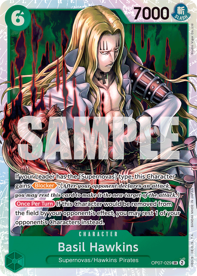 Basil Hawkins OP07-029 card, 500 Years In The Future