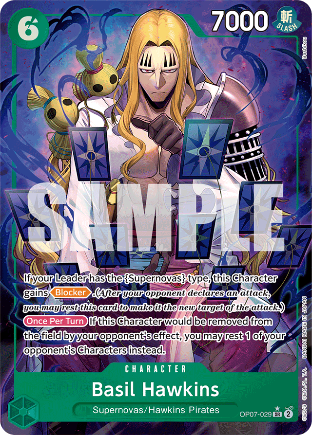 Basil Hawkins OP07-029 Alt Art card, 500 Years In The Future
