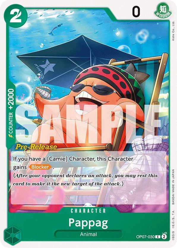Pappag OP07-030 Pre-Release Stamp card, 500 Years In The Future