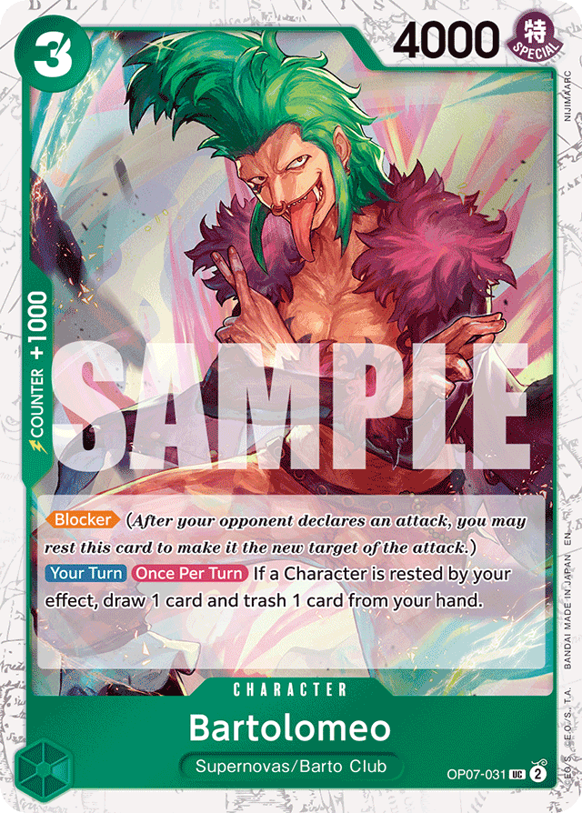 Bartolomeo OP07-031 Jolly Roger Foil card, 500 Years In The Future