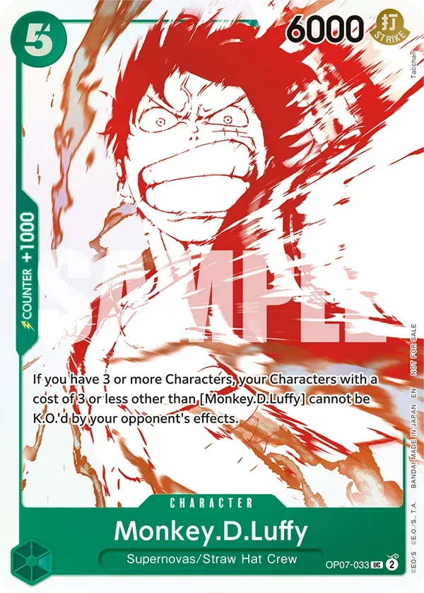 Monkey.D.Luffy OP07-033 Third Anniversary Alt Art card, 500 Years In The Future