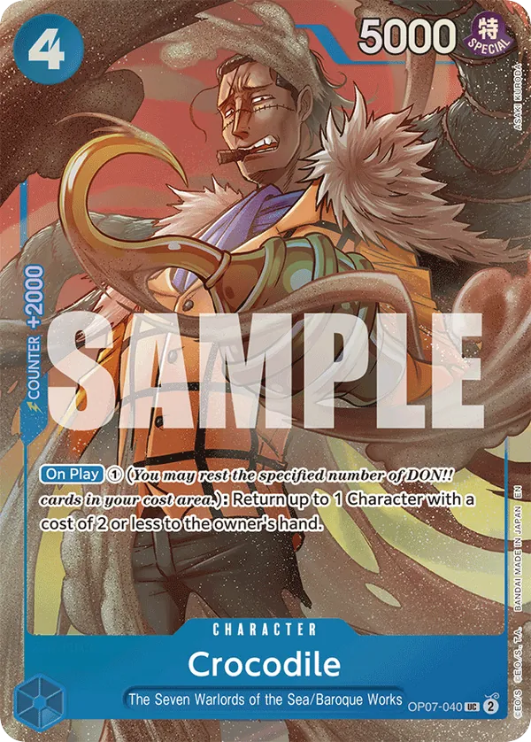 Crocodile OP07-040 Seven Warlords Of The Sea card, 500 Years In The Future