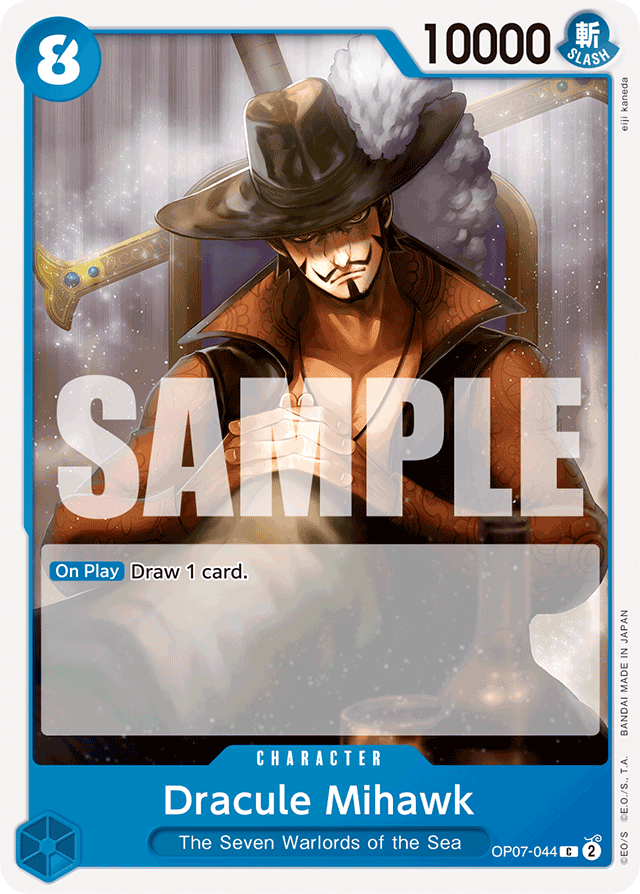 Dracule Mihawk OP07-044 card, 500 Years In The Future