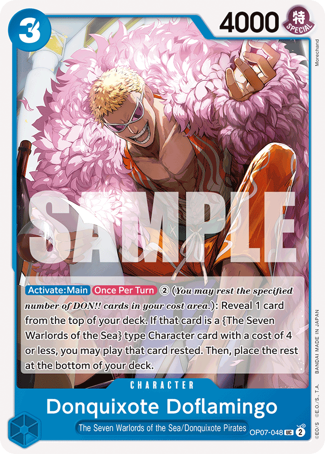Donquixote Doflamingo OP07-048 card, 500 Years In The Future