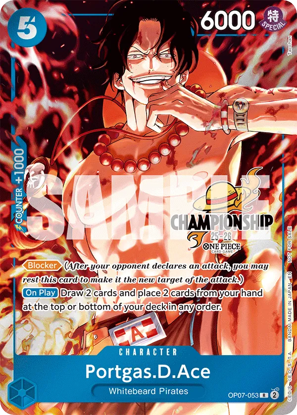 Portgas.D.Ace OP07-053 Championship Stamp card, 500 Years In The Future