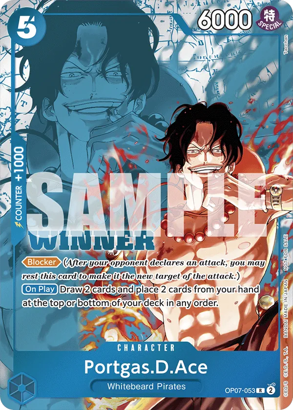 Portgas.D.Ace OP07-053 Winner Stamp card, 500 Years In The Future