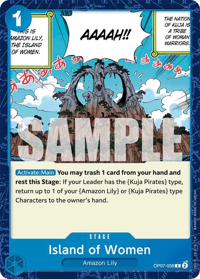 Island of Women OP07-058 card, 500 Years In The Future