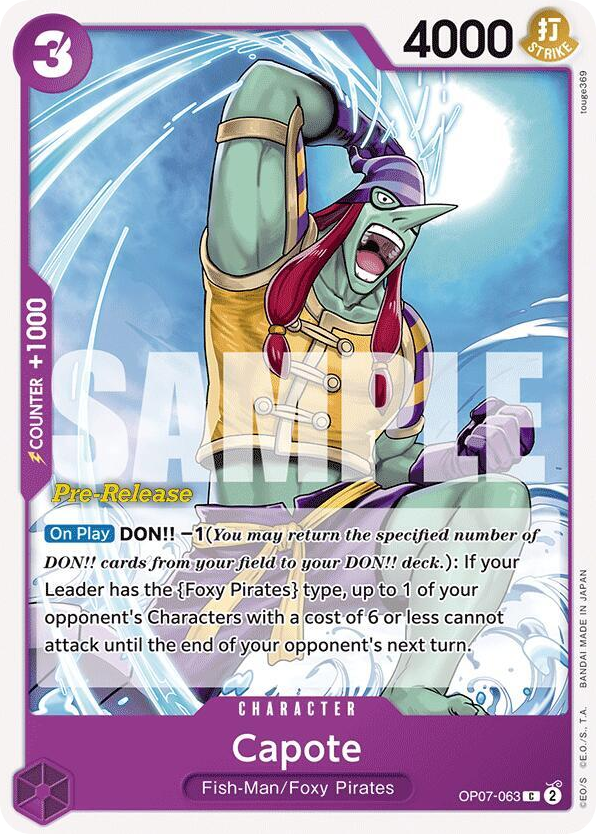 Capote OP07-063 Pre-Release Stamp card, 500 Years In The Future
