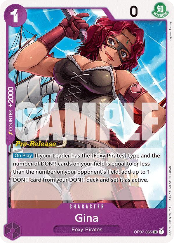Gina OP07-065 Pre-Release Stamp card, 500 Years In The Future