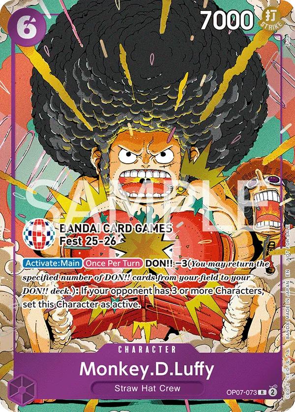 Monkey.D.Luffy OP07-073 Bandai Card Games Fest Stamp card, 500 Years In The Future