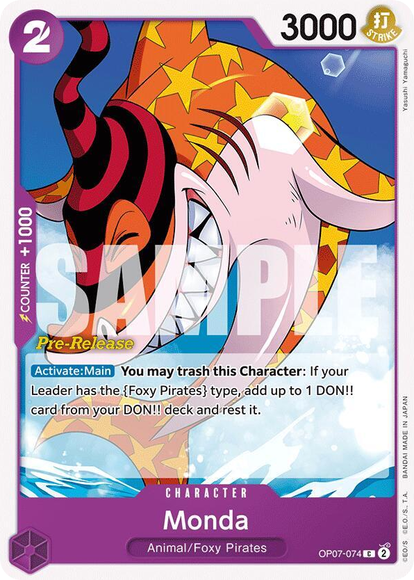 Monda OP07-074 Pre-Release Stamp card, 500 Years In The Future