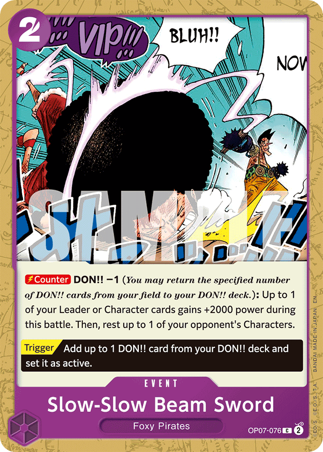 Noro Noro Beam Sword OP07-076 Reprint card, 500 Years In The Future