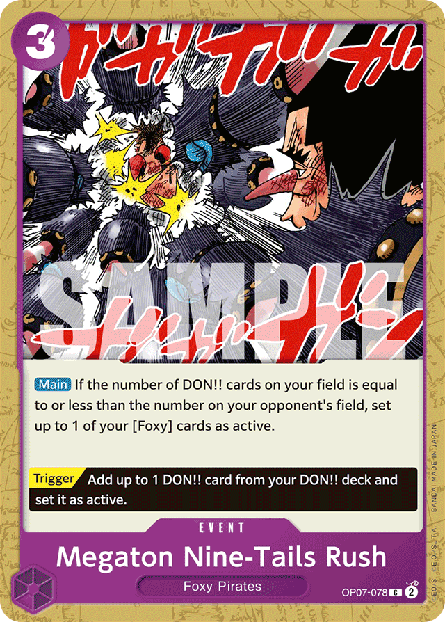 Megaton Nine-Tails Rush OP07-078 card, 500 Years In The Future